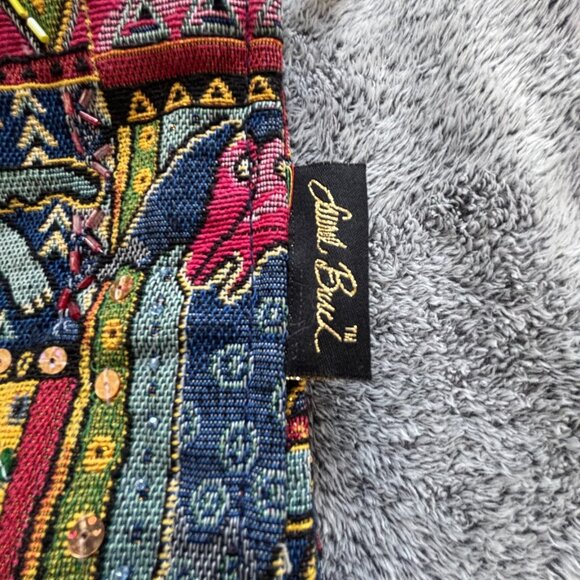 Vtg Laurel Burch Purse Cat Dog Tapestry Velvet‎ Sequin Animal Lover Kitchy 18758 - Picture 3 of 11